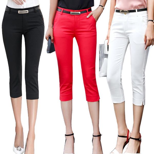 Pantaloni da donna Donna Estate Pantaloni skinny Pantaloni corti Vita alta Office Lady Slim Capris Pantalon Femme Donna Bodycon Pencil Pant