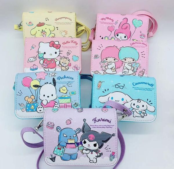 Kawaii Pink White Melody Cinnamoroll PU Mini One Shoulder Bag Girl Süße weiche Accessoires Tasche für Mädchen