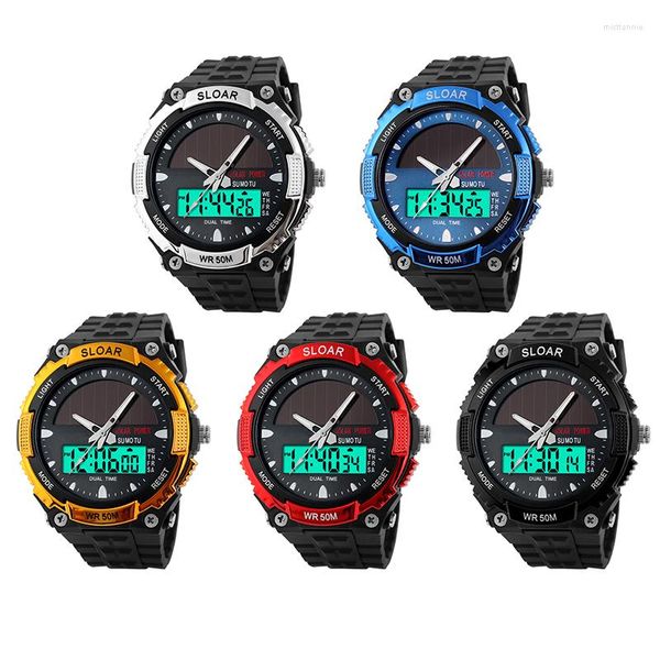 Armbanduhren 44 mm Digitaluhr LED-Anzeige Outdoor-Sportuhren Wasserdicht 4 Modi Kalenderuhr Unterstützung 5 Farben Hintergrundlicht