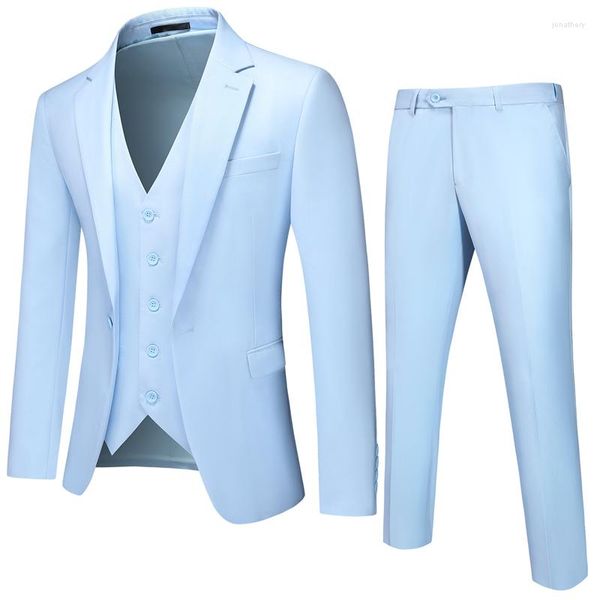 Ternos Masculinos (Blazer Colete Calça) Terno Masculino Slim Fit 3 Peças Cinza Casual Formatura Smoking Noivo Lapela Pontuda Negócios Para Casamento 5XL 6XL