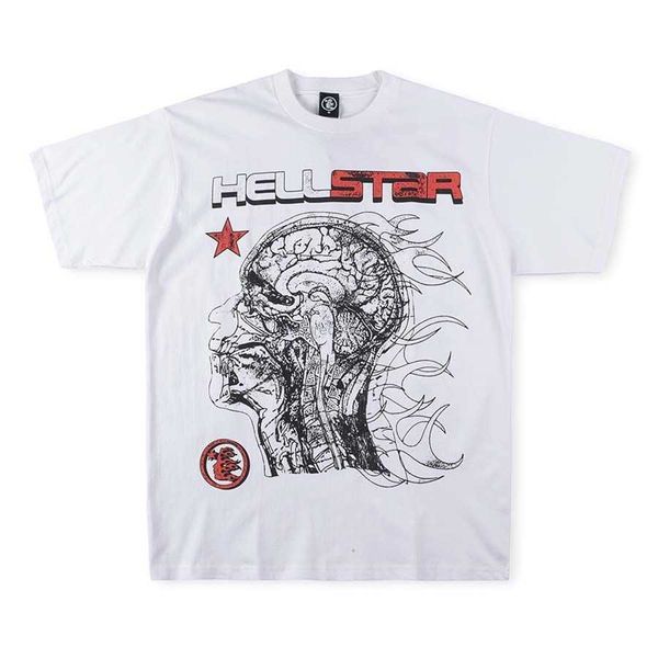 Roupas de moda de grife camisetas camisetas da moda Hellstar Studios camiseta estampa digital masculina e feminina algodão puro manga curta camiseta rock hip hop