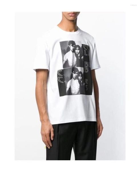 T-shirt da uomo RAF Style SIMONS Summer Punk Casual Portrait Stampa T-shirt vintage larghe e da donna a maniche corte Instagram