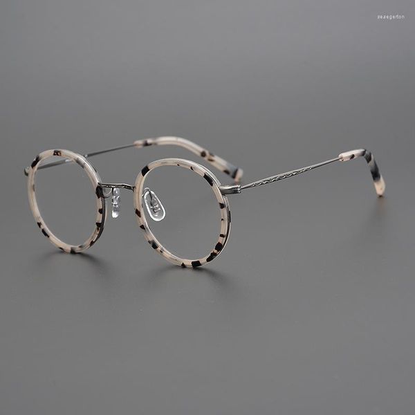 Lunettes de soleil Cadres Japonais À La Main Titane Lunettes Cadre Hommes Femmes Vintage Ronde Lunettes Top Qualité Lunettes Prescription