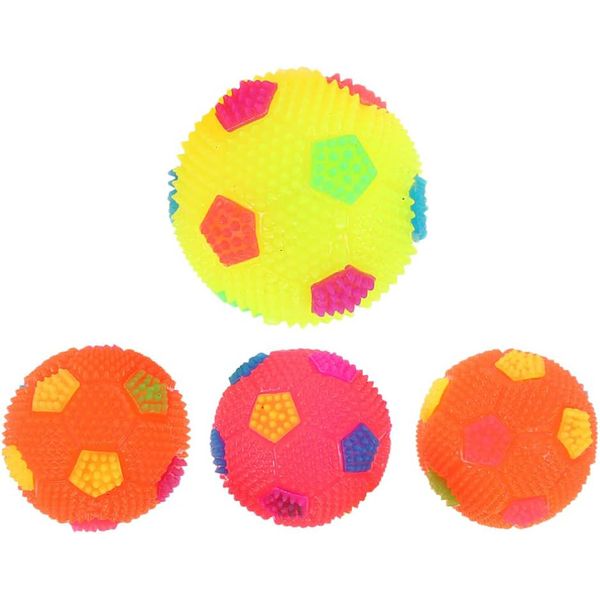 Bola de futebol piscante LED de 6,5 cm Pico iluminado Bolas saltitantes Iluminação sonora Massagem Futebol Brinquedos infantis Flash Brinquedo barulhento para lembrancinha de festa