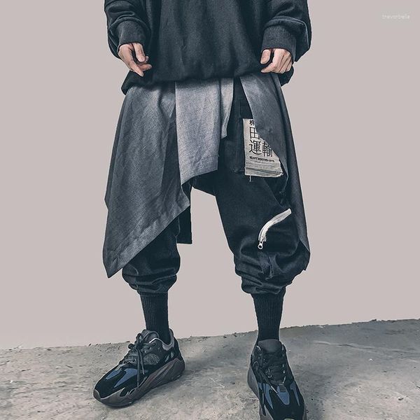 Gürtel Unregelmäßige Hip Hop Männer Bund Rock Harajuku Einstellbare Streetwear Schwarz Plissee Schürze Gothic Saum