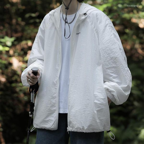 Мужские куртки модные ледяные шелковые солнцезащитные кремы летняя легкая дышащая куртка на открытом воздухе спортивная ультрафиолетовая защита для мужчин женщин