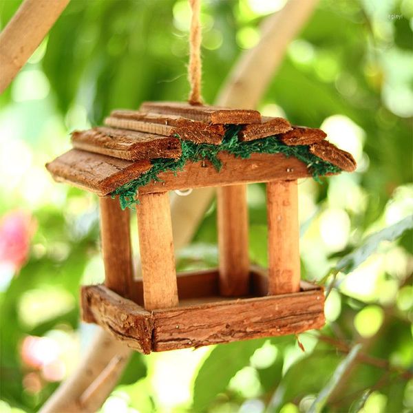 Altre forniture per uccelli Abete in legno per animali domestici Design Mangiatoie sospese per uccelli selvatici Finestra da giardino Piccola voliera Habitat per colibrì