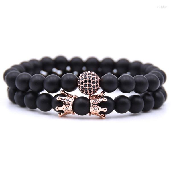 Charm Bracelets HYHONEY CZ Zirconia Disco Ball Charms Bracelet Men Natural Stone Matte Beads For Women Jewelry Gifts Pulseras