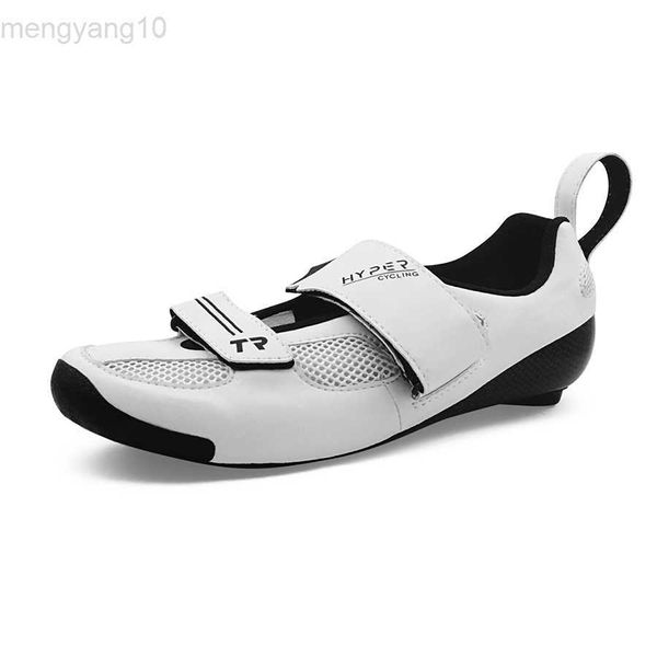 Fahrradschuhe Original Hyper Triathlon Fahrradschuhe Heißformbare Kohlefaser Rennrad Turnschuhe Schnalle Schnürsenkel Thermoplastische Fahrradschuhe HKD230706