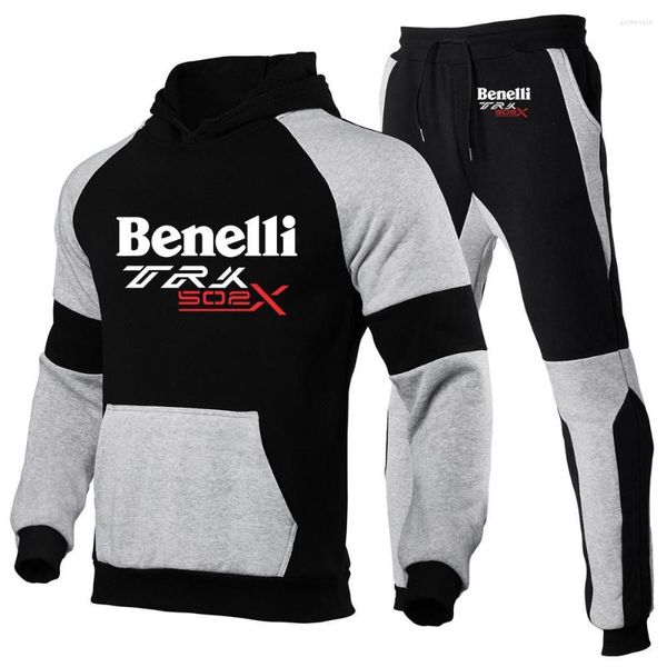 Tute da uomo Benelli TRK 502X 2023 Primavera e autunno Tuta da uomo Felpe con cappuccio Tute Completi Felpe Pantaloni sportivi con cappuccio Abbigliamento sportivo