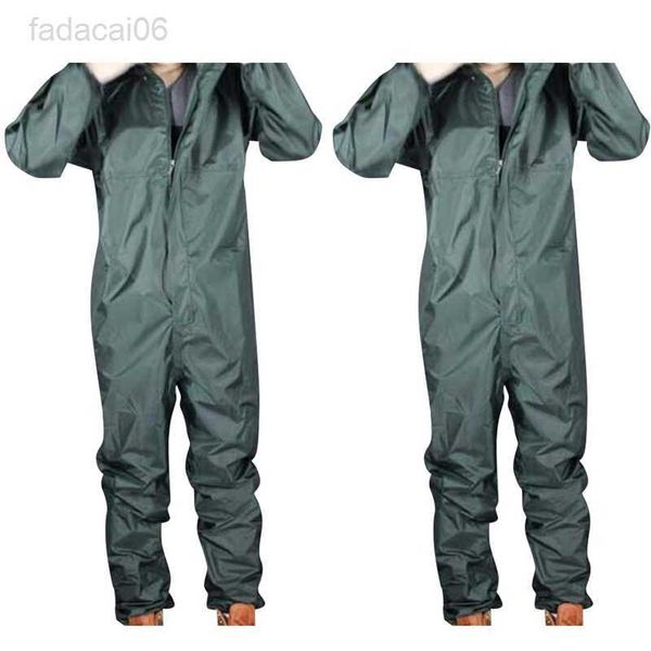 Accesorios de pesca 2SET Chubasquero de motocicleta de moda / Chubasquero combinado / Monos Hombres y mujeres Traje de lluvia de fisión Chubasquero Armygreen XL / XXL HKD230706