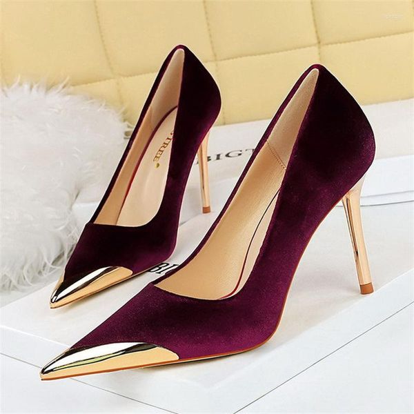 Scarpe eleganti BIGTREE Banchetto Party Fashion Pole Dancing Light Luxury Tacco alto Slim Sexy Nightclub Decorazione in metallo Punta singola