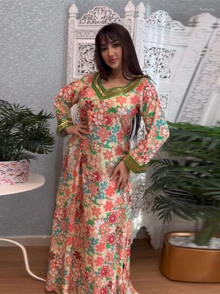 Roupas étnicas Ramadan Jalabiya Robe Musulmane Femme Islam Para Mulheres Abaya Muslim Moda Turquia Vestido Árabe Kaftans Vestidos Longos