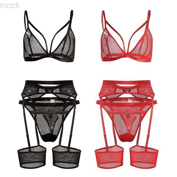 Outras calcinhas quentes eróticas transparentes Lenceria pornô fantasia lingerie sexy para mulheres conjunto de sutiã push up cueca jarreteira conjuntos de roupas íntimas sexuais baby doll HKD230706