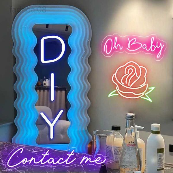 Letreiros LED personalizados Design Decoração de casamento Barra de negócios Placa com nome Faça você mesmo Anime Japonês Luz de parede Neon Mural HKD230706