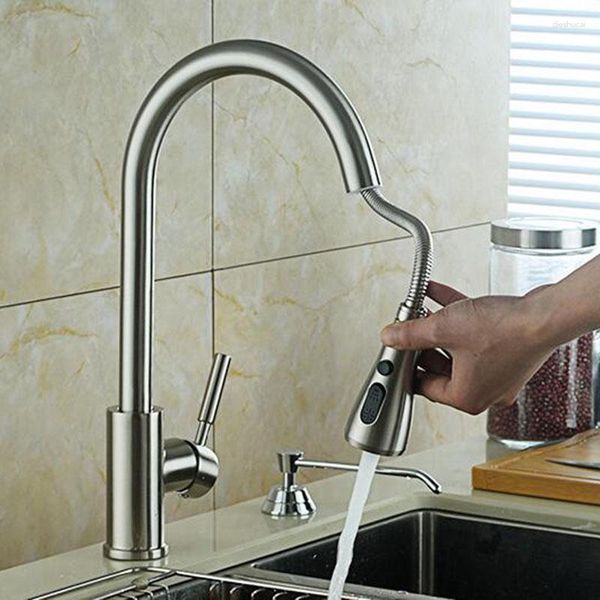 Rubinetti da cucina Vidric Faucet 2023 Pull Out Touch Lavabo Cromo lucido Nichel spazzolato