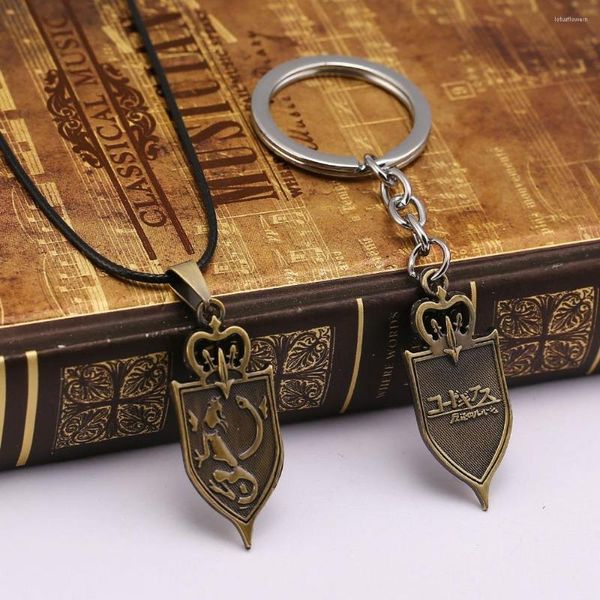 Collane con ciondolo Cartoon Anime Jewelry Code Geass Hangyaku No Lelou Collana Collare placcato bronzo con pendenti in pelle nera