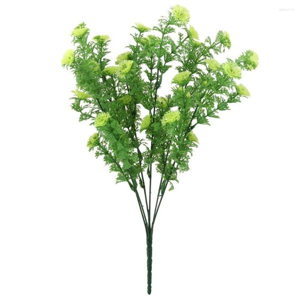 Fiori decorativi 1x plastica artificiale foglie verdi erba pianta decorazione domestica 37 cm di altezza