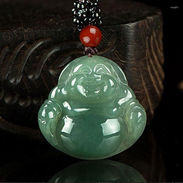 Collane con ciondolo KYSZDL Gioielli Yu Buddha intagliati a mano di alta qualità Pietra naturale di grado A Uomini e donne Collana regalo amuleti