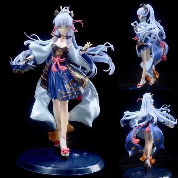 Anime Manga 25CM Anime Genshin Impact Spielfigur Kamisato Ayaka PVC Action Figure Sammlung Modell Puppe Kind Kind Geschenke L230706 L230707