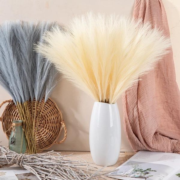 Dekoratif çiçekler 1/3pcs kabarık pampas çim yapay dekorasyon düğün boho buket parti ev vazo dekor sahte bitki kamış çiçek