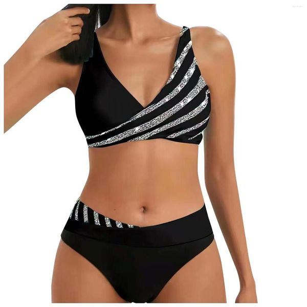 Costume da bagno da donna Bikini diviso con reggiseno sexy stampato e costume da bagno senza acciaio Abiti da spiaggia per le donne