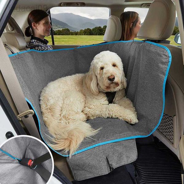 Impermeabile Pet Backseat Cover Cani Car Amaca Trasportini Protector Medium Large Dog Animali Cat Seat Tappetino da viaggio Mezze coperture HKD230706