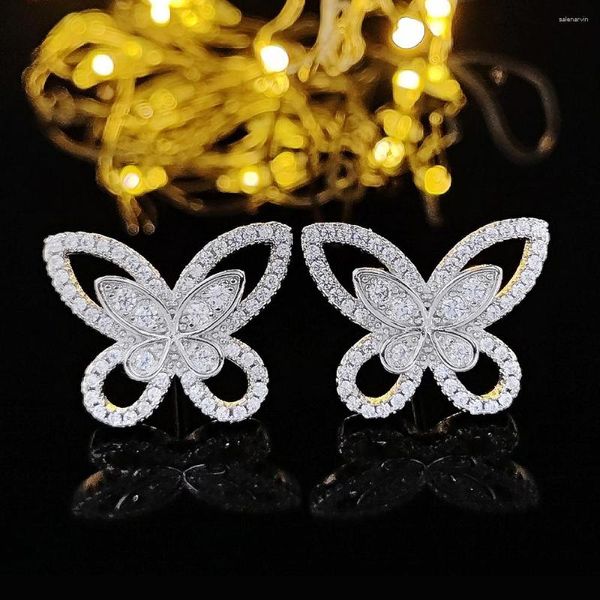 Boucles d'oreilles 2023 à la mode papillon or Rose argent couleur boucles d'oreilles pour les femmes fête cadeau bijoux en gros E6603