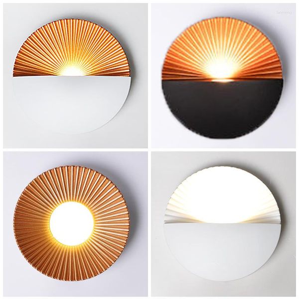 Candeeiro de parede em forma de concha LED 6W feixe de luz de alumínio interior dourado moderno decoração de casa escadas quarto cabeceira casa de banho