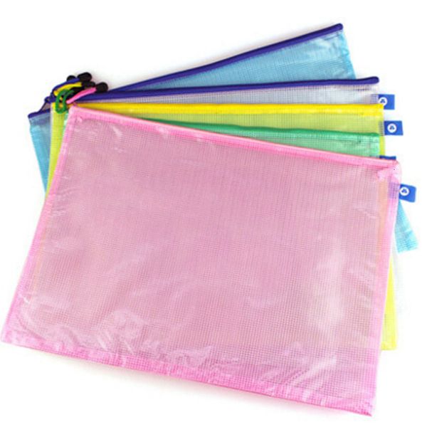 Suprimentos de arquivo 10pcslot Documento File Bag Holder Estojo de armazenamento Cosméticos Maquiagem Estudante Artigos de papelaria Escola Caneta Recipiente de plástico 230706