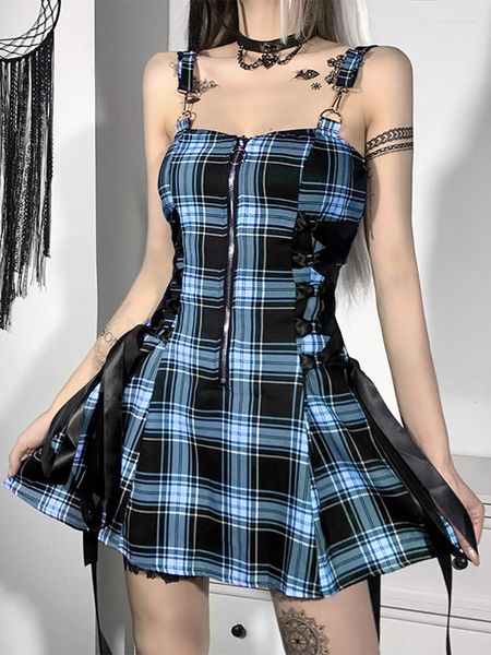 Sıradan elbiseler y2k pastel gotik harajuku mini ekoid alışveriş merkezi goth grunge punk siyah emo seksi parti giyim dantel yukarı kulüp elbise