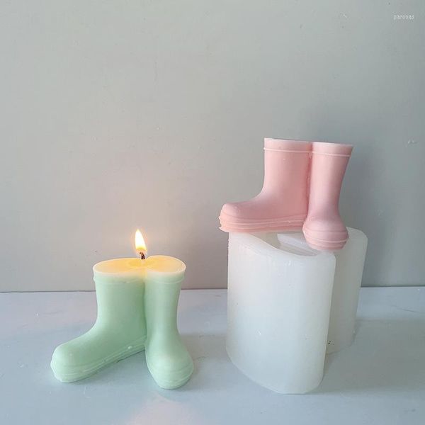 Moldes para assar velas artesanais em forma de botas molde de silicone faça você mesmo sapatos sabão perfumado gesso ornamento suprimentos para fazer