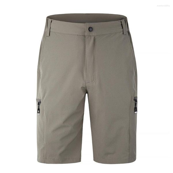 Shorts masculinos elásticos de secagem rápida masculinos verão ao ar livre calças curtas esportivas casuais ciclismo leggings marca bolsos com zíper bermudas