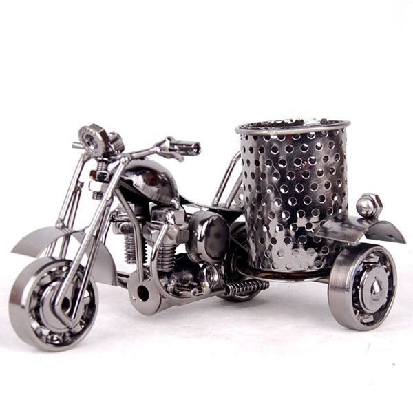 Estojos de Lápis Porta-Canetas Criativo Modelo de Motocicleta Ferro Metal Arte Decoração de Escritório em Casa Organização de Mesa Caixa de Armazenamento Artigos de Papelaria 230705