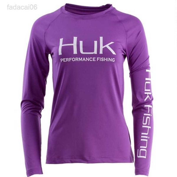 Angelzubehör HUK Angel-Shirts Performance Angel-Hoodie Damen Sommer Outdoor-Sport Langarm Angelbekleidung UV-Schutz Jersey-Ausrüstung HKD230706