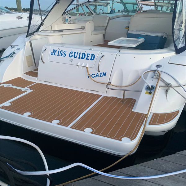 Zy 2002 Cruiser Yachts 3470 Express Swim Platform Cockpit Pad Barco EVA Teca Piso de apoio autoadesivo SeaDek Gatorstep Style Pads