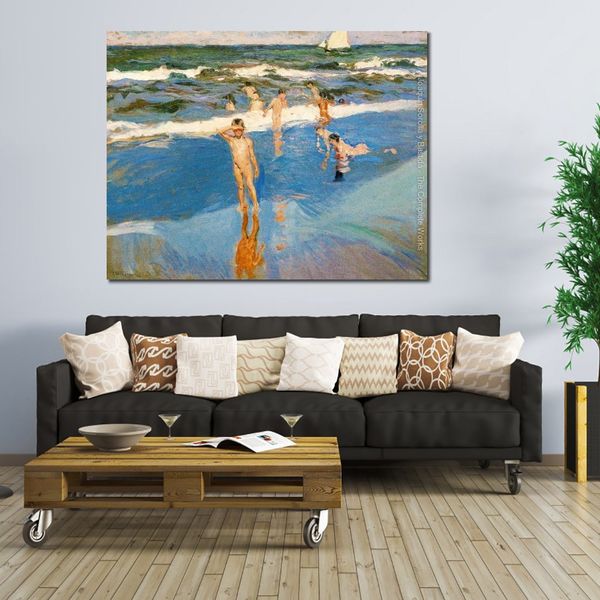 Canvas Art Children at Sea Beach of Valencia Joaquin Sorolla Painting Hand Painted Impressionist Artwork Living Room Decor