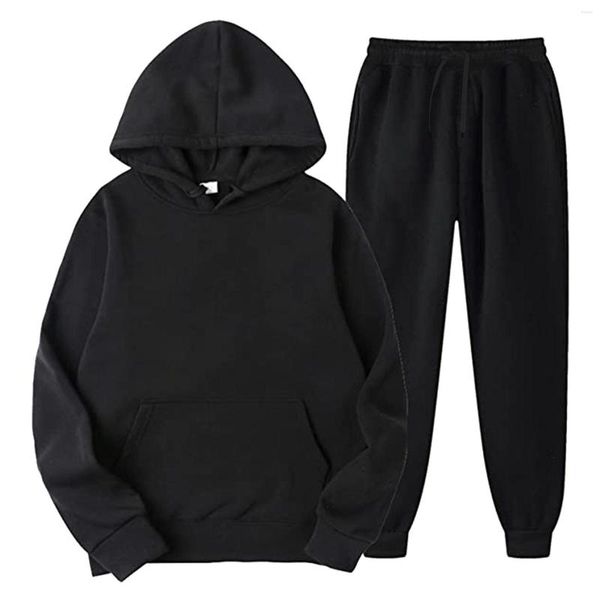 Tute da uomo 2023 Tuta da abbigliamento casual da donna Abbigliamento sportivo Tinta unita Pullover Pantaloni Autunno Inverno Moda maschile Marca