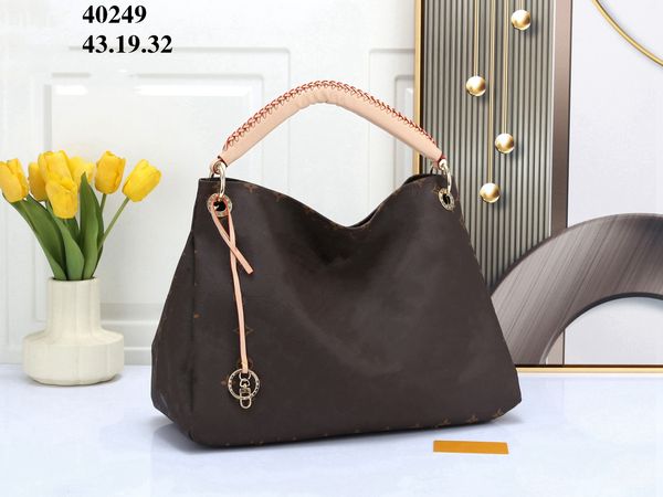 Sac Artsy Toates MM M40249 Üst kaliteli moda kadın üst tutamak tote omuz çanta çantası ikonik kahverengi beyaz kontrol su geçirmez tuval n41174 gm