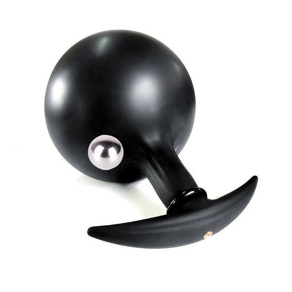 Butt plug anale gonfiabile con sfera d'acciaio incorporata donna ano dilatatore vaginale espansore postato massaggiatore per giochi di sesso erotico230706