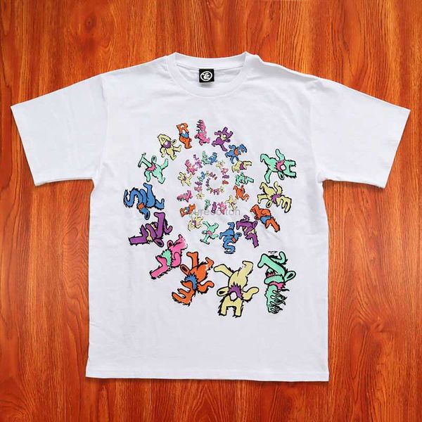 Designer Fashion Clothing Tees Tshirts Hellstar Studios Dancing Stars Tee Rotating Letter Little Bear T-shirt de manga curta para homens e mulheres Rock Hip hop 2033