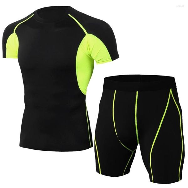 Trainingsanzüge für Herren, 12 Farben, Fitnessstudio, Fitness, T-Shirt, Shorts, Kompressionssportanzug, Laufen, Joggen, Sportbekleidung, Übung, Workout, Strumpfhosen, S-3XL