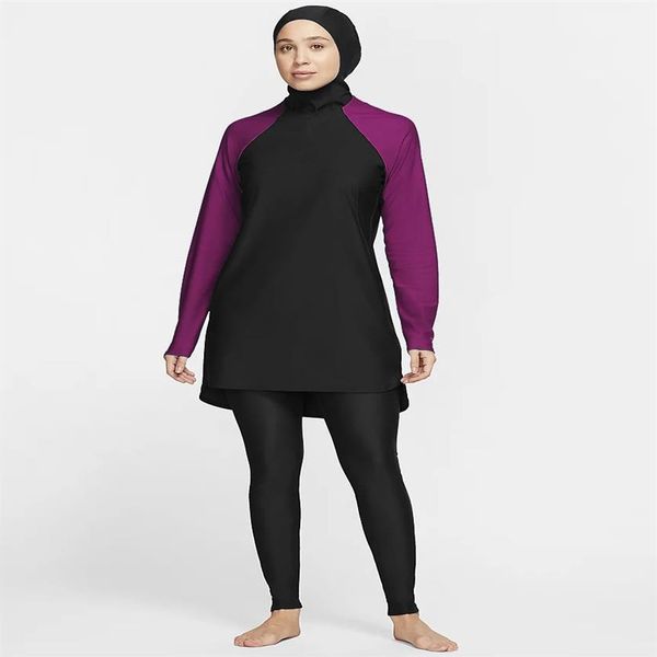 Исламские женщины мусульманские купальные костюмы 3 куски Burkini Hijab купальник скромный Swim Surf Wear Sport Full Suit для плавания 2021266B