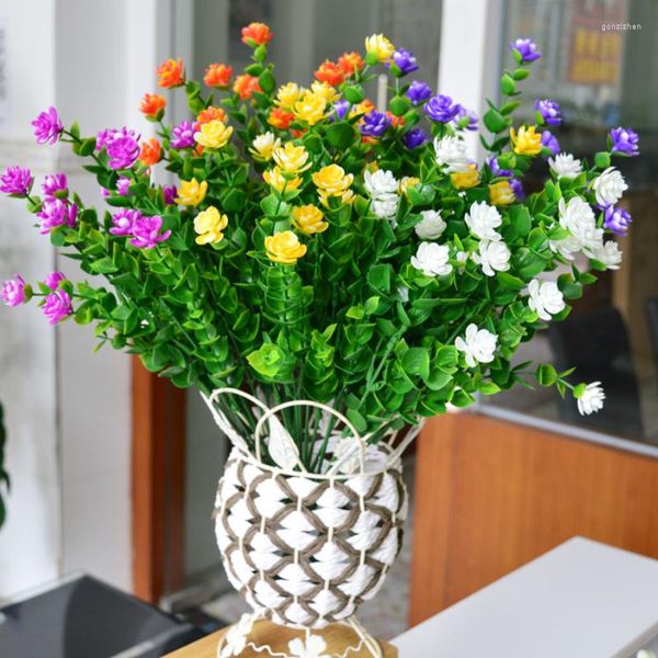 Flores decorativas 32 cm plantas de lótus simuladas, materiais de jardinagem para sala de estar, decoração de jardim