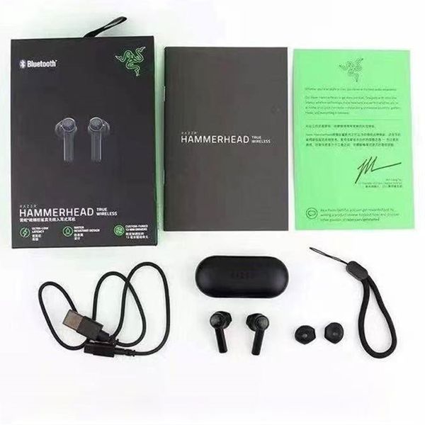 Razer HammerHead True Wireless Earphone TWS 5.0 Bluetooth Headset com microfone Gamer Headset Razers Earbuds para iPhone Samsung DHL FEDEX