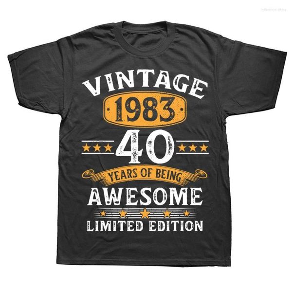 T-shirt da uomo vintage 1983 40 anni 40 anni regali di compleanno per uomo donna t-shirt abbigliamento uomo papà marito presente streetwear