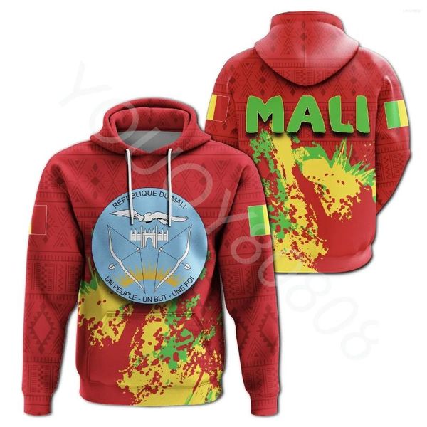 Erkek Hoodies Afrika Bölgesi Hoodie Mali Rozeti İspanyol Tarzı Baskılı Erkek Kadınlar Her Yerde Günlük Kazak Ceket