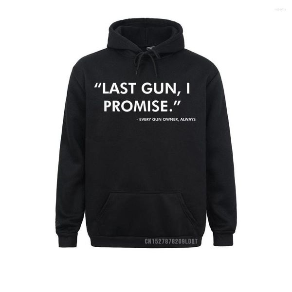 Herren Hoodies Last Gun I Promise Funny Lover Pro 2nd Amendment Rights Männer Langarm Casual Thanksgiving Day Sweatshirts Kapuzen