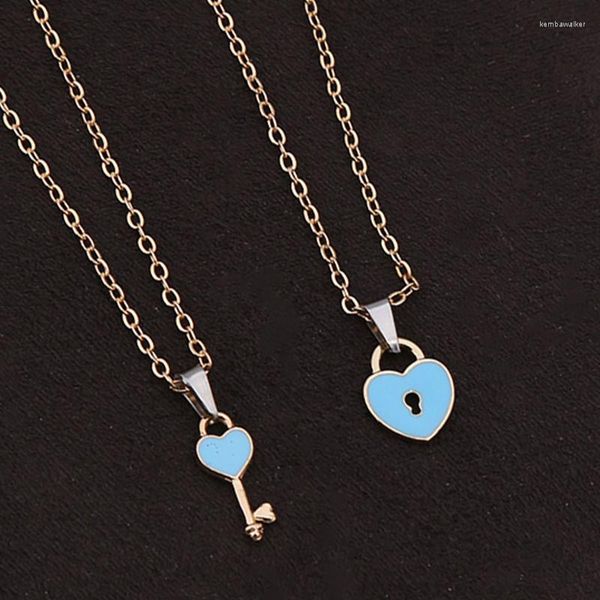 Подвесные ожерелья модные пара для женщин и мужчин Романтическое ключ