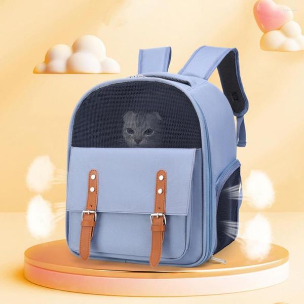 Trasportini per gatti Zaino pratico Design ad ampia apertura Buona permeabilità all'aria Borsa per animali in tessuto Oxford Pieghevole Fornitura esterna